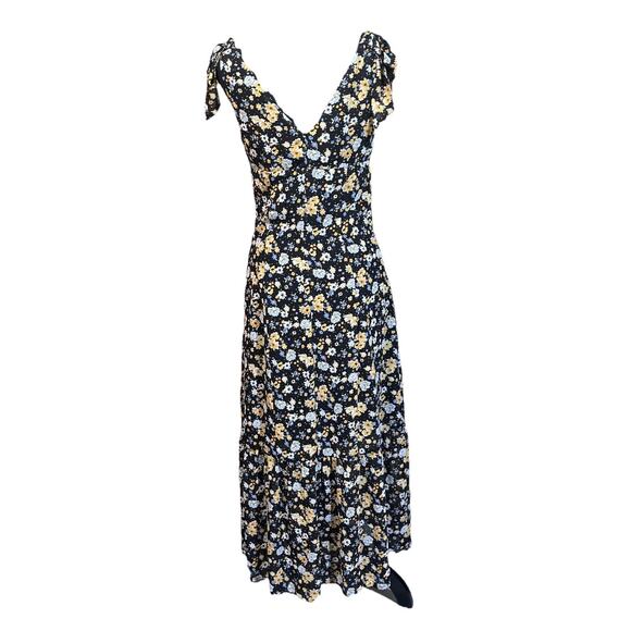 Lulus Y2K Babydoll Floral Chiffon Midi Dress Size Small Black Romantic Fairy - Picture 3 of 15